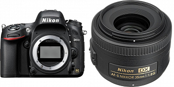 Фотоаппарат Nikon D610 с объективом  Nikon AF-S DX NIKKOR 35mm f/1.8G