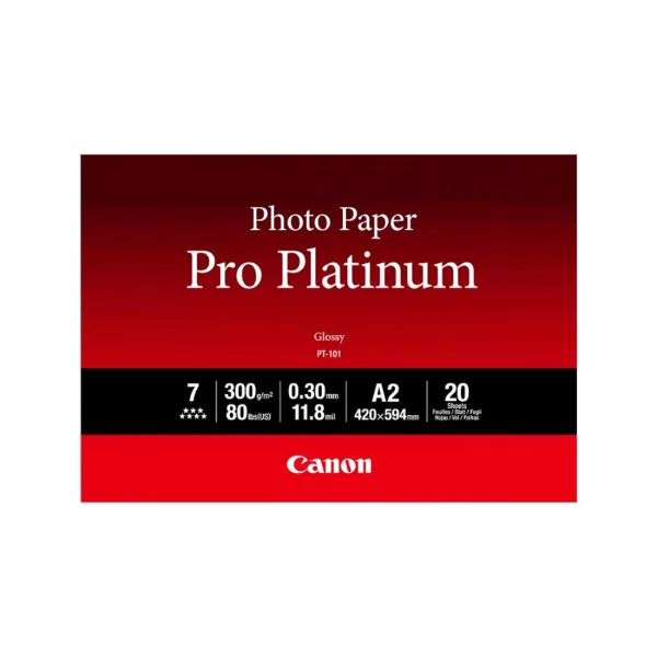 Глянцевая фотобумага Canon PT-101 Pro Platinum A2, 20 шт.